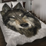 Watercolor Painting Wolf Print Quilt Bed Set