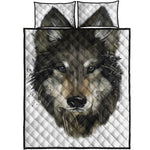 Watercolor Painting Wolf Print Quilt Bed Set