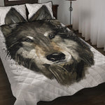 Watercolor Painting Wolf Print Quilt Bed Set