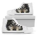 Watercolor Painting Wolf Print White High Top Sneakers