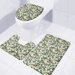 Watercolor Panda Bear Pattern Print 3 Piece Bath Mat Set