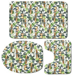 Watercolor Panda Bear Pattern Print 3 Piece Bath Mat Set