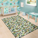 Watercolor Panda Bear Pattern Print Area Rug