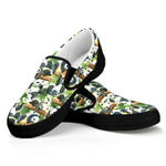 Watercolor Panda Bear Pattern Print Black Slip On Shoes