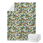 Watercolor Panda Bear Pattern Print Blanket