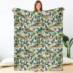 Watercolor Panda Bear Pattern Print Blanket