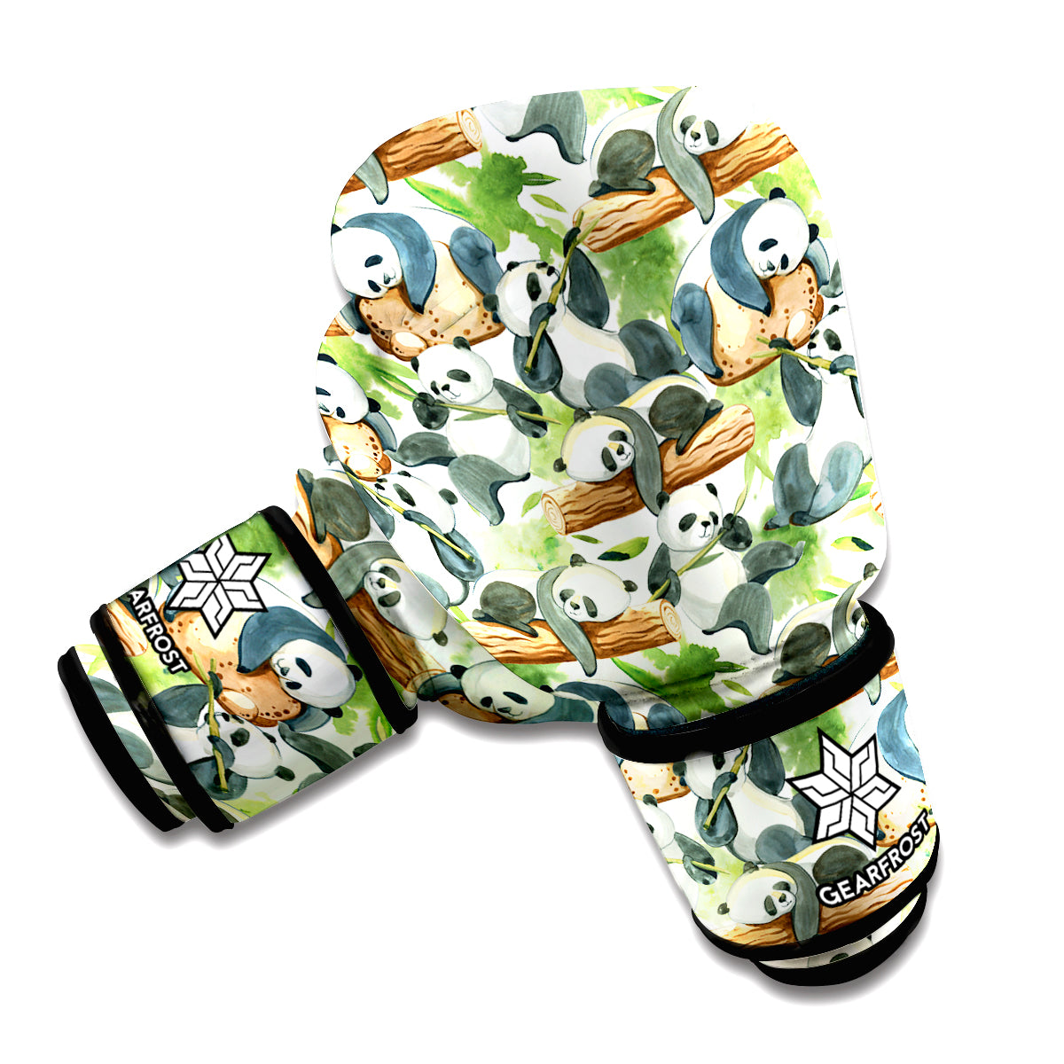 Watercolor Panda Bear Pattern Print Boxing Gloves