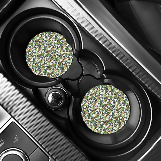 Watercolor Panda Bear Pattern Print Car Coasters
