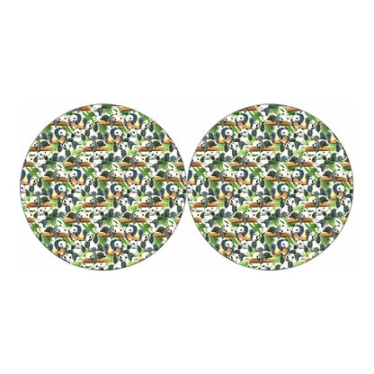 Watercolor Panda Bear Pattern Print Car Coasters