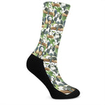 Watercolor Panda Bear Pattern Print Crew Socks