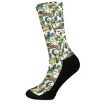 Watercolor Panda Bear Pattern Print Crew Socks