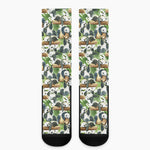 Watercolor Panda Bear Pattern Print Crew Socks