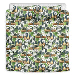 Watercolor Panda Bear Pattern Print Duvet Cover Bedding Set