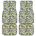Watercolor Panda Bear Pattern Print Front and Back Car Floor Mats