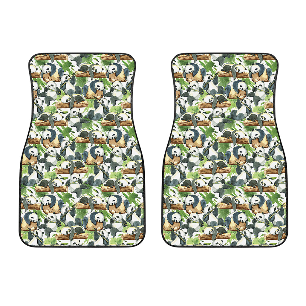 Watercolor Panda Bear Pattern Print Front Car Floor Mats