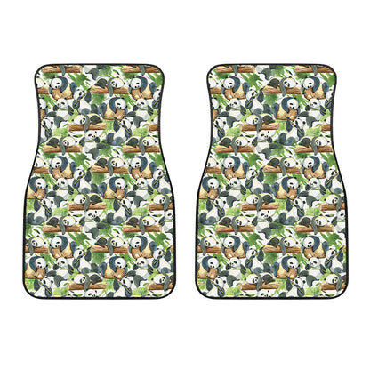 Watercolor Panda Bear Pattern Print Front Car Floor Mats