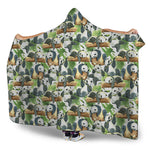 Watercolor Panda Bear Pattern Print Hooded Blanket