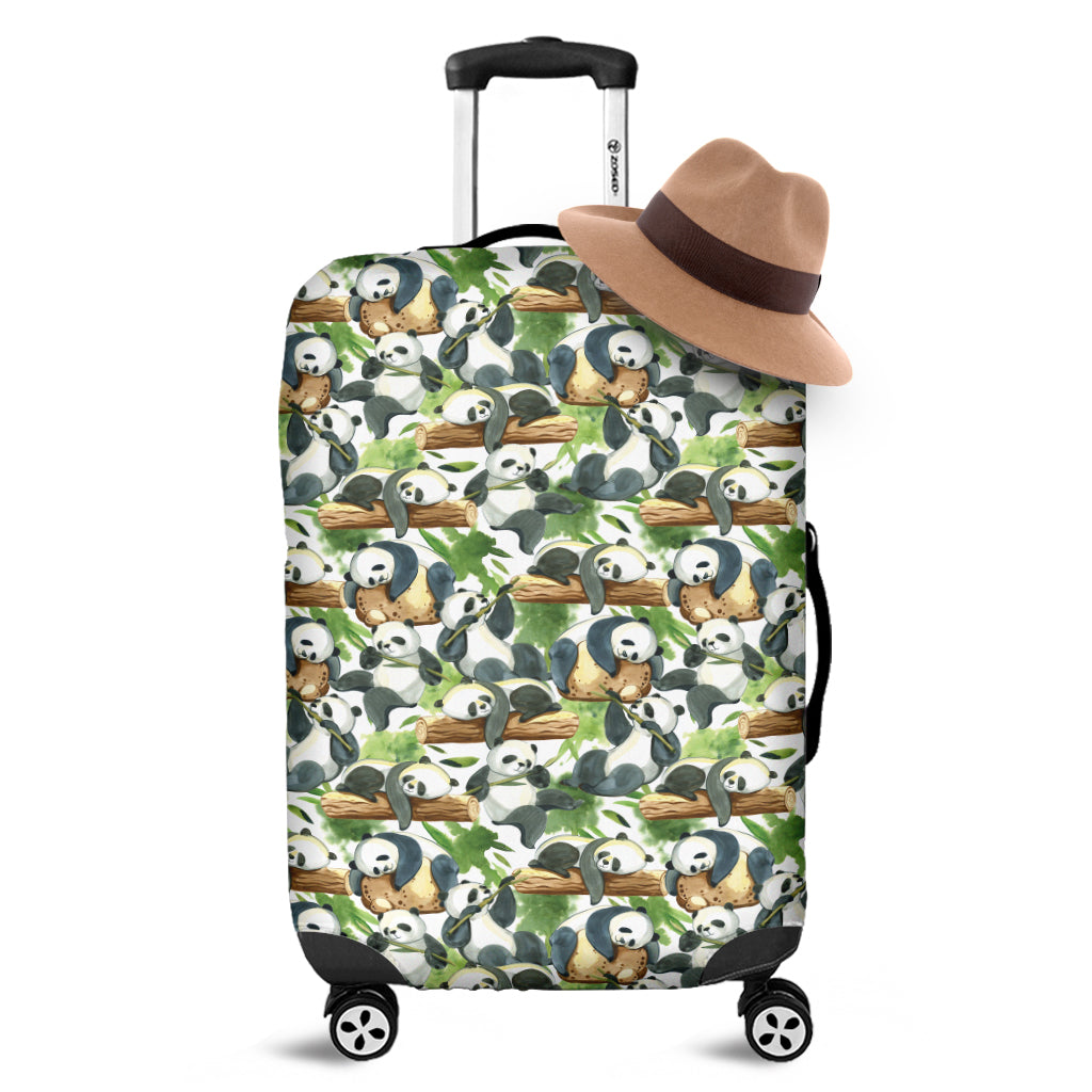 Watercolor Panda Bear Pattern Print Luggage Cover