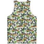 Watercolor Panda Bear Pattern Print Men's Tank Top