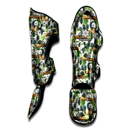 Watercolor Panda Bear Pattern Print Muay Thai Shin Guard