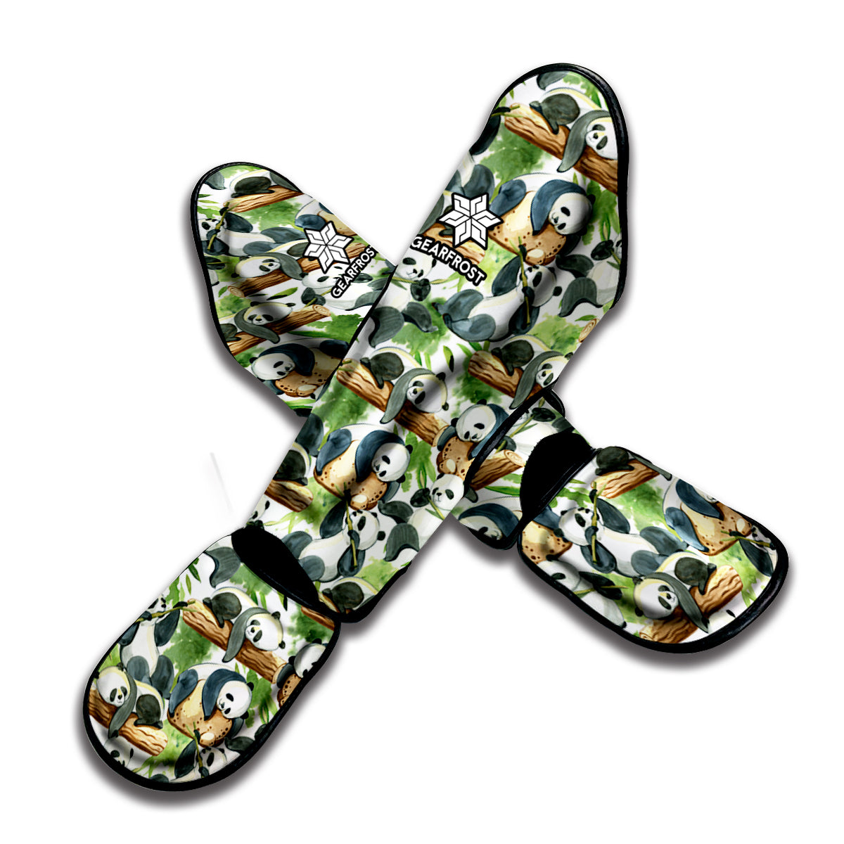 Watercolor Panda Bear Pattern Print Muay Thai Shin Guard