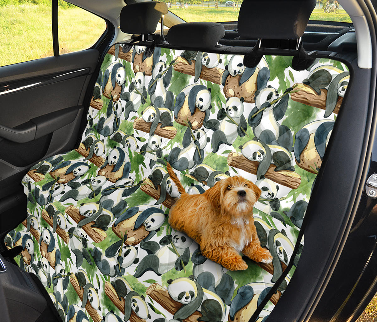 Watercolor Panda Bear Pattern Print Pet Car Back Seat Cover