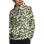 Watercolor Panda Bear Pattern Print Pullover Hoodie