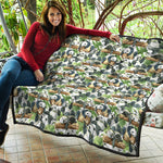 Watercolor Panda Bear Pattern Print Quilt