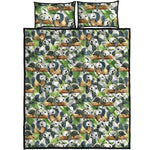 Watercolor Panda Bear Pattern Print Quilt Bed Set