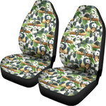 Watercolor Panda Bear Pattern Print Universal Fit Car Seat Covers