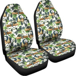 Watercolor Panda Bear Pattern Print Universal Fit Car Seat Covers