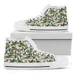 Watercolor Panda Bear Pattern Print White High Top Shoes