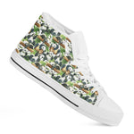 Watercolor Panda Bear Pattern Print White High Top Shoes