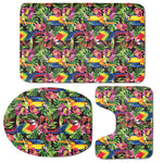 Watercolor Parrot Pattern Print 3 Piece Bath Mat Set