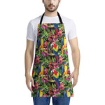 Watercolor Parrot Pattern Print Apron