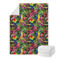 Watercolor Parrot Pattern Print Blanket