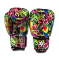 Watercolor Parrot Pattern Print Boxing Gloves