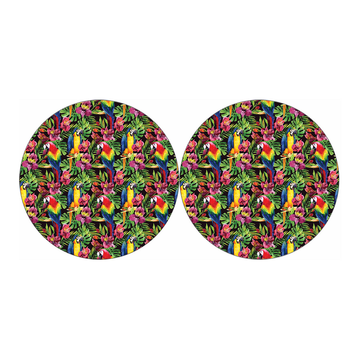 Watercolor Parrot Pattern Print Car Coasters