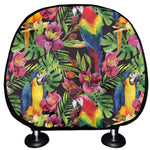 Watercolor Parrot Pattern Print Car Headrest Covers