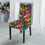 Watercolor Parrot Pattern Print Dining Chair Slipcover