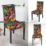 Watercolor Parrot Pattern Print Dining Chair Slipcover