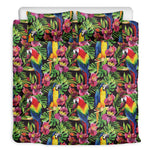 Watercolor Parrot Pattern Print Duvet Cover Bedding Set