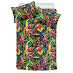 Watercolor Parrot Pattern Print Duvet Cover Bedding Set