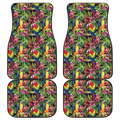 Watercolor Parrot Pattern Print Front and Back Car Floor Mats