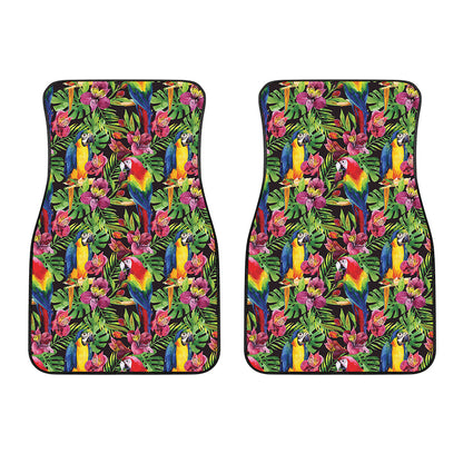 Watercolor Parrot Pattern Print Front Car Floor Mats