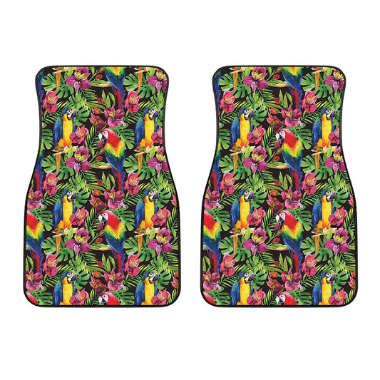 Watercolor Parrot Pattern Print Front Car Floor Mats