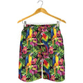 Watercolor Parrot Pattern Print Men's Shorts