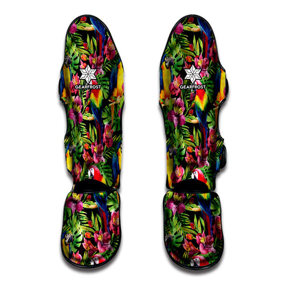 Watercolor Parrot Pattern Print Muay Thai Shin Guard