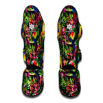 Watercolor Parrot Pattern Print Muay Thai Shin Guard
