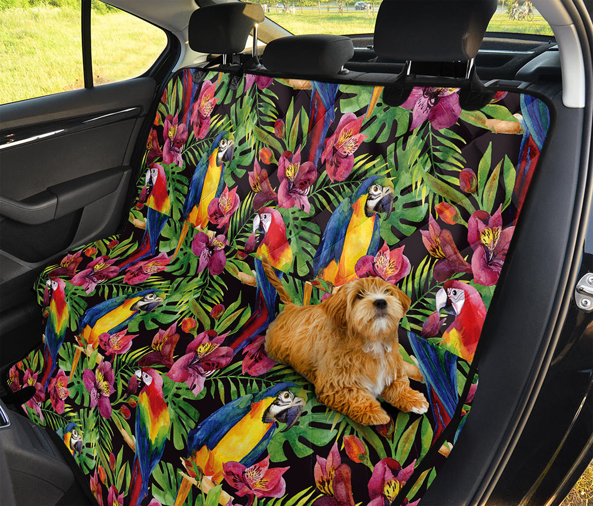 Watercolor Parrot Pattern Print Pet Car Back Seat Cover